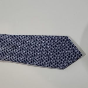 RIVETZ OF BOSTON Handmade 100% Silk Navy & White Tie Designed TIe
